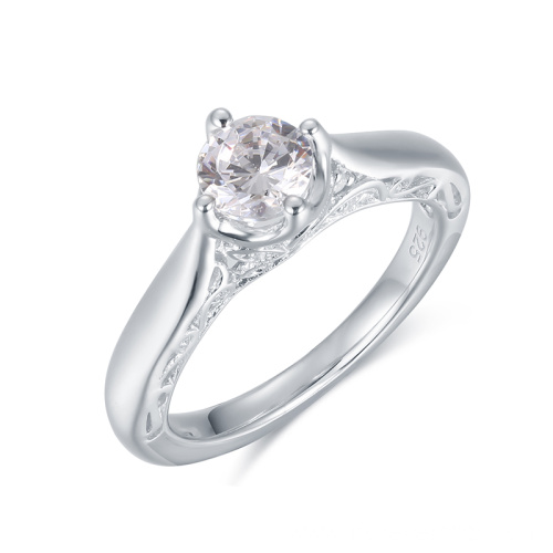 White Moissanite Diamond Gold Ring Wedding Ring